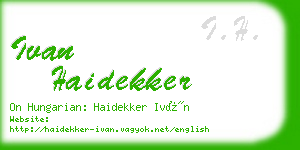 ivan haidekker business card